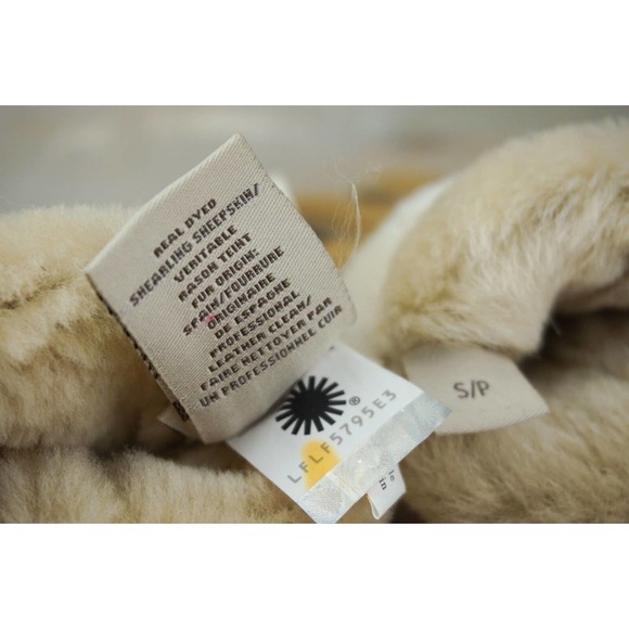 UGG CARTER SINGLE POINT CHESTNUT SUEDE SHEEPSKIN GLOVES WOMENS SMALL NWT - Picture 11 of 12